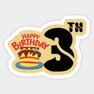 happy birthday 3th Sticker